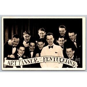 Postcard RPPC Art Tanner and his Kentuckians Gid 1939 Message by Band Member